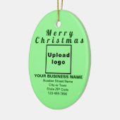 Zakelijk kerstlicht groen ovaal keramisch ornament (Links)