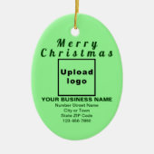 Zakelijk kerstlicht groen ovaal keramisch ornament (Voorkant)