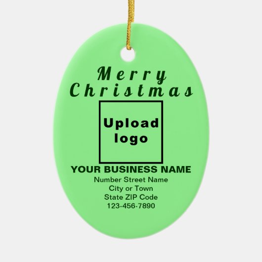 Zakelijk kerstlicht groen ovaal keramisch ornament (Voorkant)