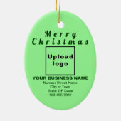 Zakelijk kerstlicht groen ovaal keramisch ornament (Achterkant)