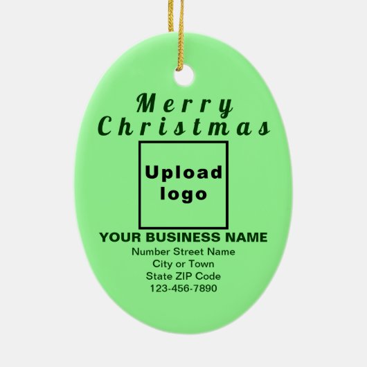 Zakelijk kerstlicht groen ovaal keramisch ornament (Achterkant)