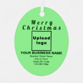 Zakelijk kerstlicht groen ovaal metaalsieraad metalen ornament (Voorkant)