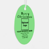 Zakelijk kerstlicht groen ovaal metaalsieraad metalen ornament (Voorkant Rechts)