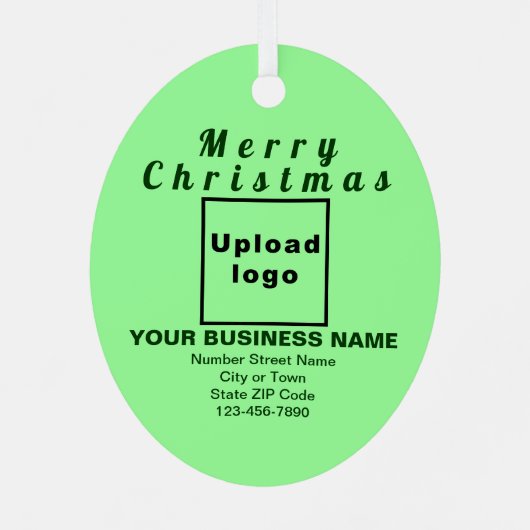 Zakelijk kerstlicht groen ovaal metaalsieraad metalen ornament (Achterkant)