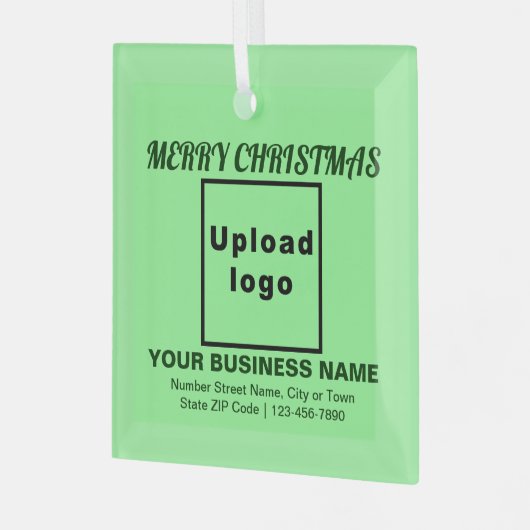 Zakelijk kerstlicht groen vierkant glas ornament (Voorkant links)
