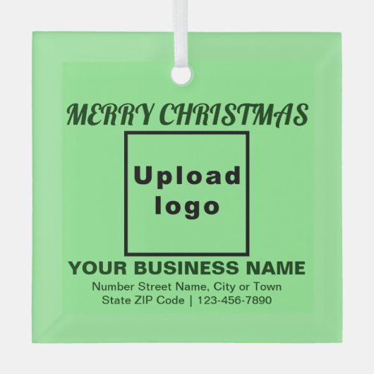 Zakelijk kerstlicht groen vierkant glas ornament (Voorkant)