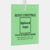 Zakelijk kerstlicht groen vierkant glas ornament (Voorkant Rechts)