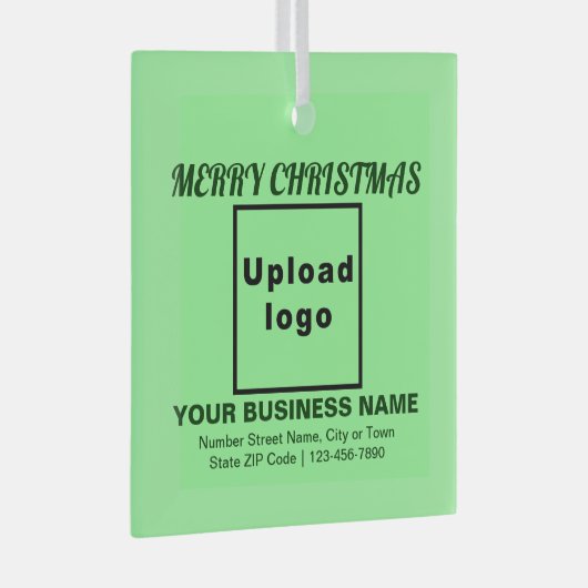 Zakelijk kerstlicht groen vierkant glas ornament (Voorkant Rechts)