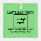 Zakelijk kerstlicht groen vierkant glas ornament (Achterkant)