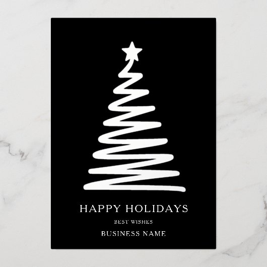 Zakelijk Kerstmis Modern minimaal zwart Corporate Folie Feestdagenkaart (Voorkant)