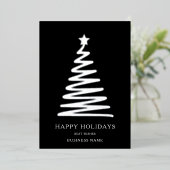 Zakelijk Kerstmis Modern minimaal zwart Corporate Folie Feestdagenkaart (Staand Voorkant)
