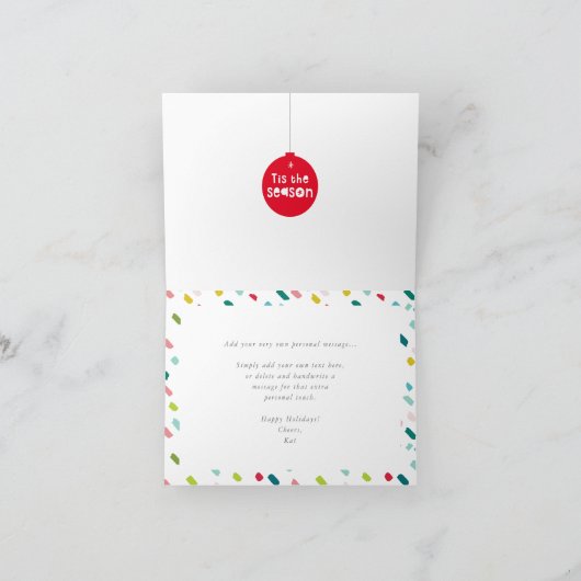 ZAKELIJK KERSTMIS vet helder kleurrijk fa la la Feestdagen Kaart (Binnen)