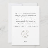 Zakelijk Kerstmis Waterverf Krans Logo  Feestdagenkaart (Achterkant)