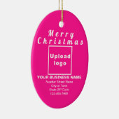 Zakelijk kerstroze ovaal keramisch Ornament (Rechts)