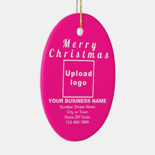 Zakelijk kerstroze ovaal keramisch Ornament (Rechts)