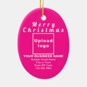 Zakelijk kerstroze ovaal keramisch Ornament (Achterkant)