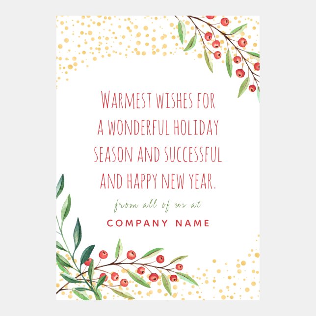 Zakelijk kerstWenskaart met Confetti (Voorkant)