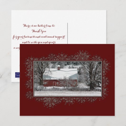 Zakelijk Land Barn Christmas Briefkaart (Voorkant / Achterkant)