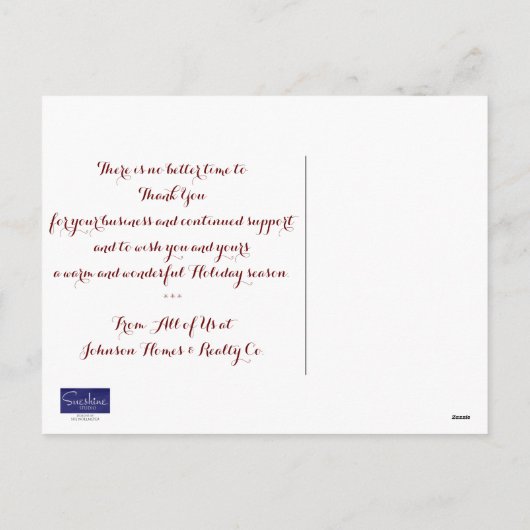 Zakelijk Land Barn Christmas Briefkaart (Achterkant)