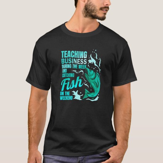 Zakelijk Lesgeven & Visvangst Zakelijk Docent T-shirt (Voorkant)
