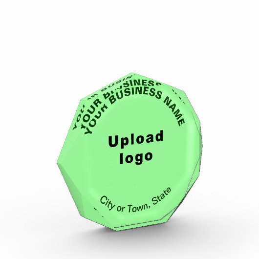 Zakelijk licht groen achthoek vorm fotoblok (Links)