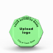 Zakelijk licht groen achthoek vorm fotoblok (Voorkant)