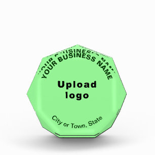 Zakelijk licht groen achthoek vorm fotoblok