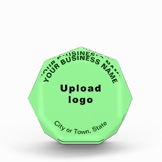 Zakelijk licht groen achthoek vorm fotoblok (Voorkant)