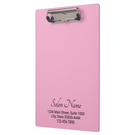 Zakelijk Licht Roze Zwarte Salon Naam Adres Telefo Klembord (Links)