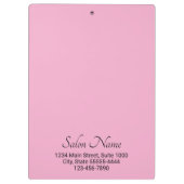 Zakelijk Licht Roze Zwarte Salon Naam Adres Telefo Klembord (Achterkant)