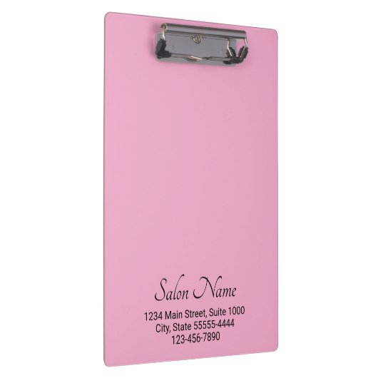 Zakelijk Licht Roze Zwarte Salon Naam Adres Telefo Klembord (Rechts)