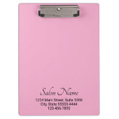 Zakelijk Licht Roze Zwarte Salon Naam Adres Telefo Klembord (Voorkant)