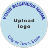 Zakelijk Lichtblauw Kleur Ronde Vorm Vinyl Sticker (Voorkant)