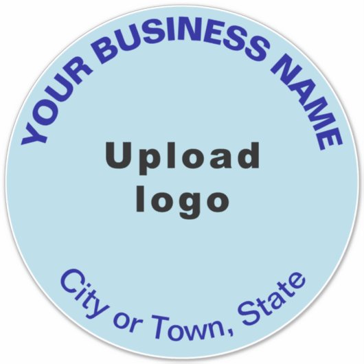 Zakelijk Lichtblauw Kleur Ronde Vorm Vinyl Sticker (Voorkant)