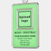 Zakelijk lichtgroen portret rechthoek omhuld verzilverd omlijst ornament (Links)