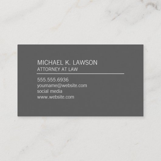 Zakelijk / Lijnaccent (grijs) Visitekaartje (Achterkant)