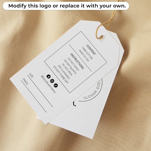 Zakelijk logo aangepast monogram kleding hanglabel cadeaulabel
