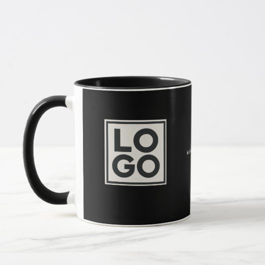 Zakelijk Logo Aangepast Zwart Mok (Links)