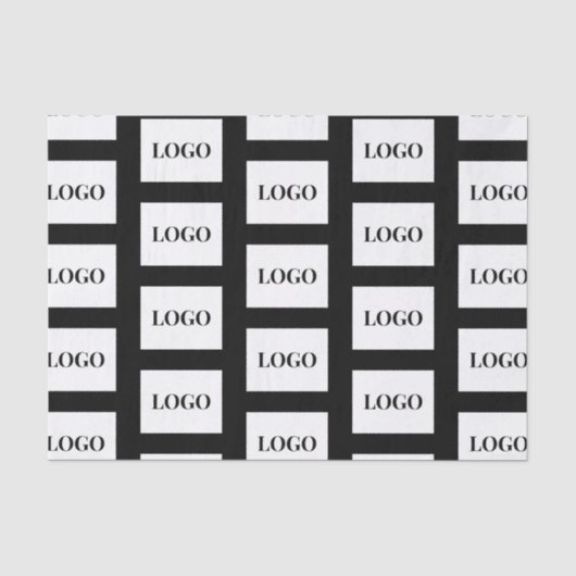 Zakelijk Logo Aangepast Zwart Tissuepapier (Voorkant)
