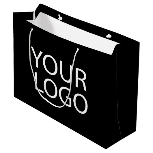 Zakelijk logo | Aangepaste boodschappentassen met Groot Cadeauzakje (Voorkant Gekanteld)