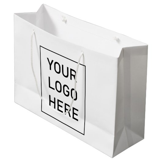 Zakelijk logo | Aangepaste boodschappentassen met Groot Cadeauzakje (Voorkant Gekanteld)
