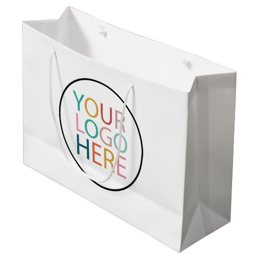 Zakelijk logo | Aangepaste boodschappentassen met Groot Cadeauzakje (Voorkant Gekanteld)
