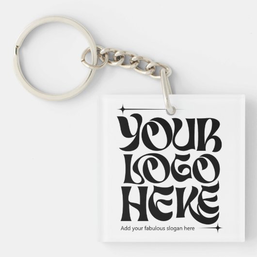 Zakelijk Logo Aangepaste Groovy Sterren Sleutelhanger (voorkant)