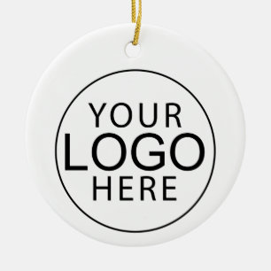 Zakelijk logo aangepaste kerstvakantie keramisch ornament