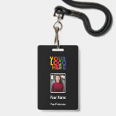 Zakelijk Logo Aangepaste Medewerker Foto Barcode N Badge (Voorzijde met lanyard)