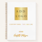 Zakelijk logo aangepaste merk kleur naam script notitieboek (Voorkant)