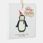 Zakelijk logo aangepaste naam kerstvakantie keramisch ornament (Rechts)