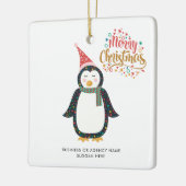 Zakelijk logo aangepaste naam kerstvakantie keramisch ornament (Links)