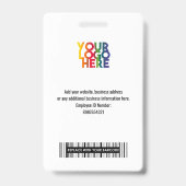 Zakelijk logo aangepaste werknemersfoto barcode na badge (Achterkant)