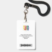 Zakelijk logo aangepaste werknemersfoto barcode na badge (Achterkant met lanyard)